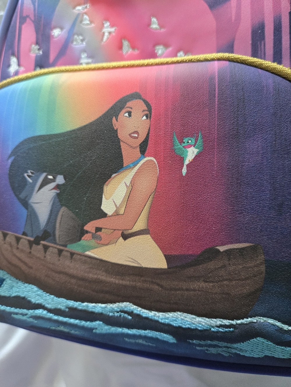 Loungefly Disney Pocahontas Rainbow Mini Backpack NWT - Picture 3 of 7